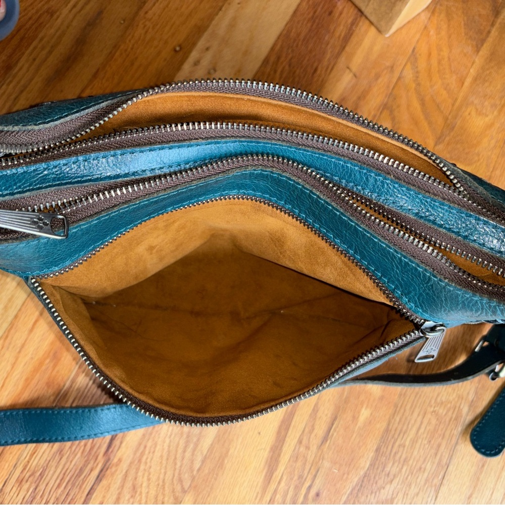 Patricia Nash Blue Shoulder Bag with Embossed Design and Tassel - Picture 11 of 12